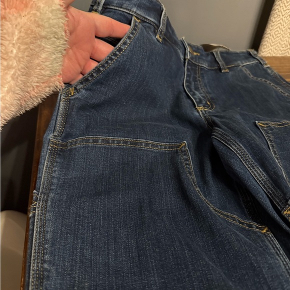 Carhartt Women's Straight Leg Jeans - Dark Blue - Picture 4 of 10